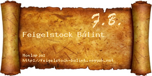 Feigelstock Bálint névjegykártya